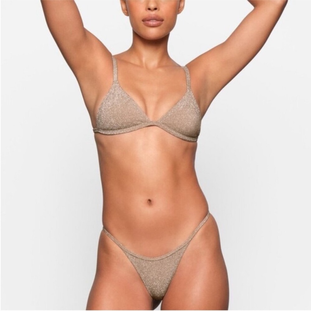 Saved SKIMS Shimmering Bikini separates brown